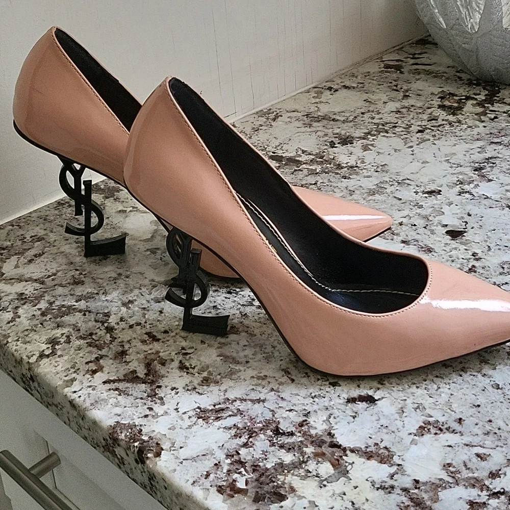 YSL Opyum Point-toe Patton Leather Heels - Picture 2 of 5